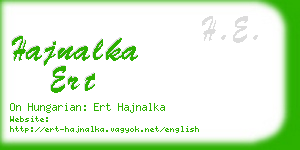 hajnalka ert business card